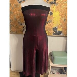 Designs for Dance by Weissman Strapless Iridescent Red  Jumpsuit XL